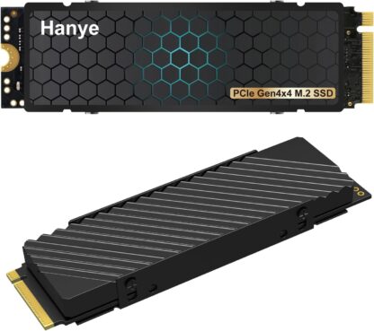 Hanye SSD 2TB PCIe Gen4x4 M.2 NVMe 2280 ヒートシンク搭載 PS5動作確認済み R7450MBs W6700MBs HE70 高耐久3D NAND TLC